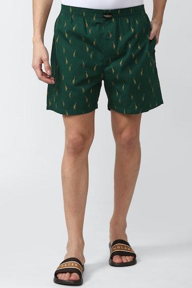 Men Green Print Boxer Shorts