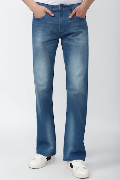 Men Blue Mid Wash Regular Fit Jeans