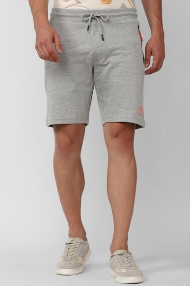 Men Grey Graphic Print Regular Fit Casual Shorts