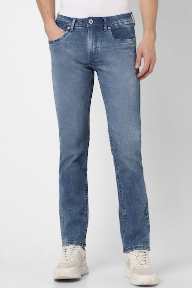 Men Blue Mid Wash Regular Fit Jeans
