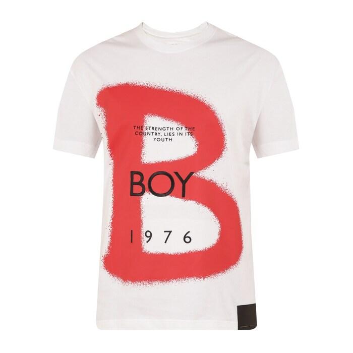 Men White B Is For Boy T-shirt
