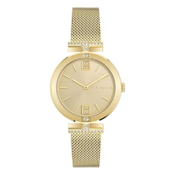 Women Gold-Tone Watch with Mesh Bracelet