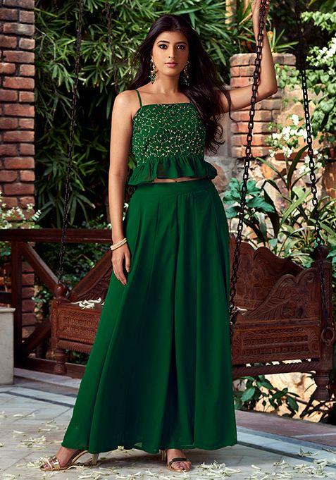 green-embroidered-frilled-strappy-crop-top