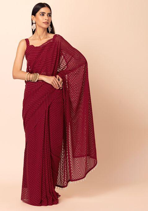 red-saree-with-unstitched-blouse