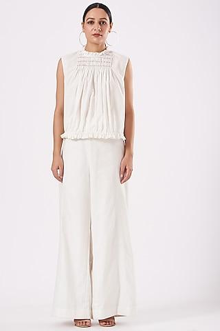 white-pleated-top