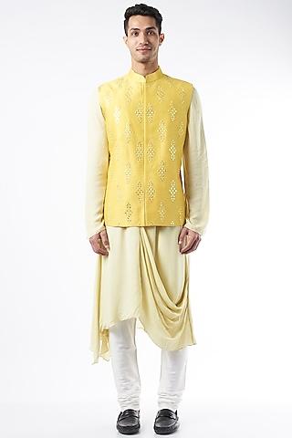 yellow-embroidered-bundi-jacket
