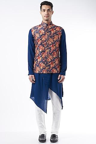 navy-blue-raw-silk-printed-bundi-jacket