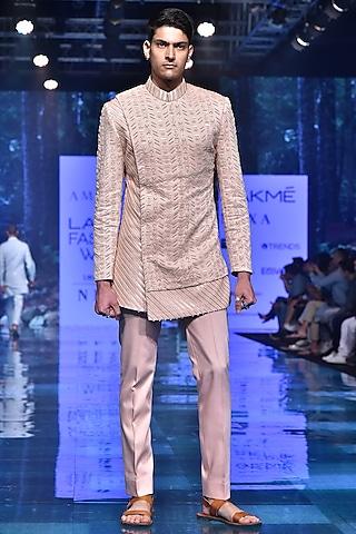peach-embroidered-bandhgala-jacket-with-trousers