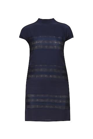 navy-blue-high-collar-dress