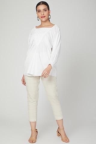 White Pleated Top