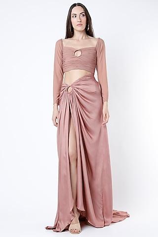 Pink Cotton Satin Gown