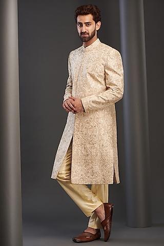 gold-silk-embroidered-sherwani
