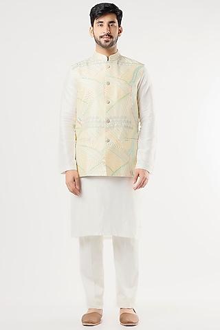 yellow-embroidered-nehru-jacket