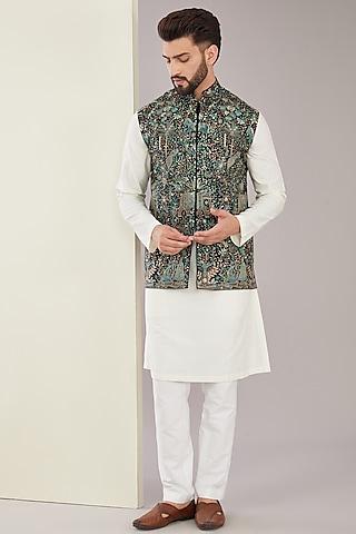 multi-colored-georgette-kashmiri-floral-embroidered-nehru-jacket