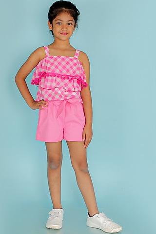 Pink Georgette Co-Ord Set For Girls