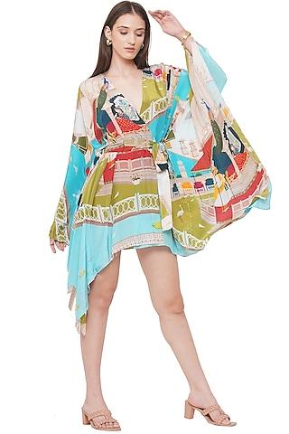 multi-coloured-printed-kaftan-dress