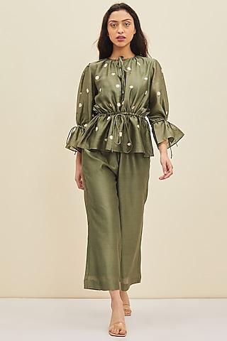 forest-green-hand-embroidered-blouse