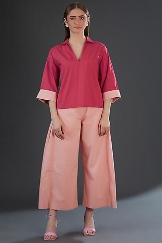 dark-pink-cotton-poplin-embroidered-top