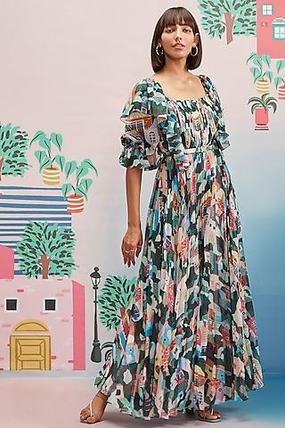 Multi Colored Printed Maxi Dress