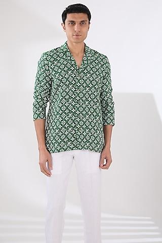green-jacquard-shirt