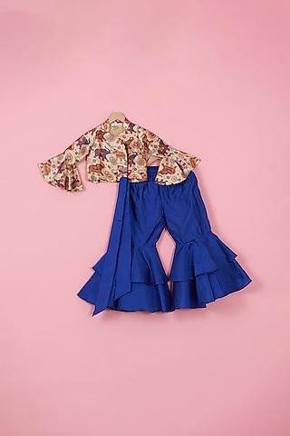 Multi-Colored Gajji Silk Co-Ord Set For Girls