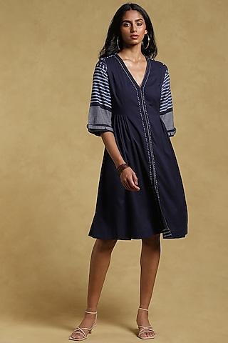 navy-blue-cotton-dress