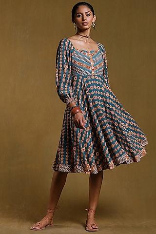 teal-printed-dress