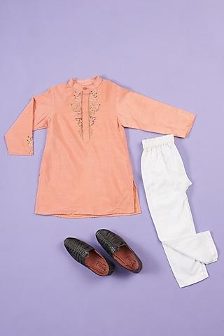 peach-silk-embroidered-kurta-set-for-boys