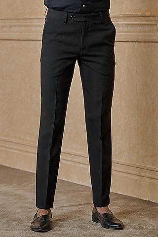 black-polyester-blend-trousers