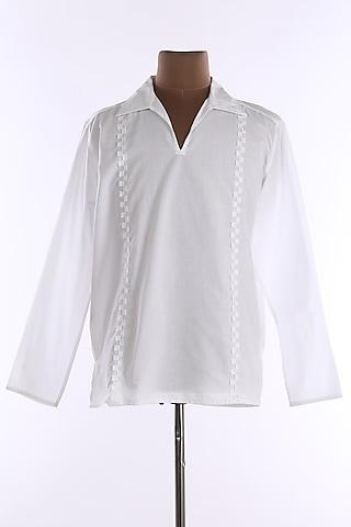 White Cotton Tunic Shirt