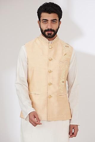 peach-raw-silk-embroidered-nehru-jacket