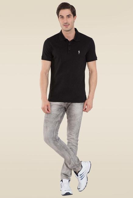 Jockey 3912 Black Super Combed Cotton Rich Half Sleeves Polo T-Shirt