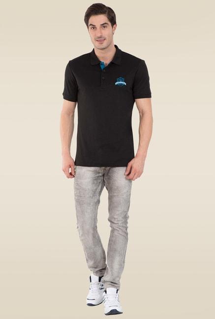 Jockey 3911 Black Super Combed Cotton Rich Half Sleeves Polo T-Shirt (Logo Design May Vary)