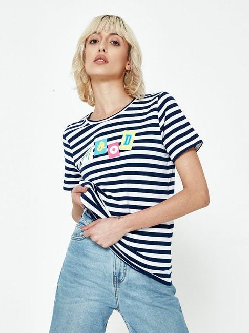 Cover Story Navy & White Striped T-Shirt