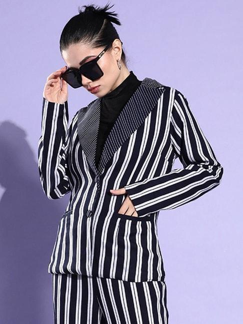 quiero-navy-striped-blazer