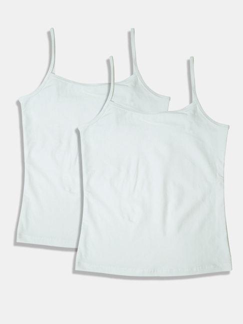 Sillysally Kids White Regular Fit Camisole (Pack of 2)
