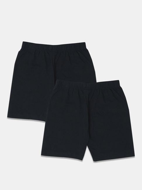sillysally-kids-black-regular-fit-bloomers-(pack-of-2)