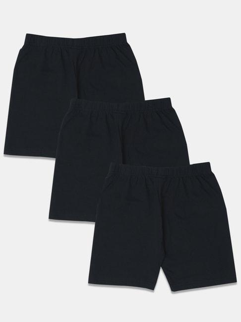 sillysally-kids-black-regular-fit-bloomers-(pack-of-3)
