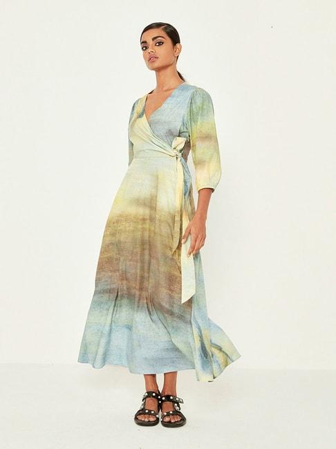 ANCESTRY Multicolor Printed Wrap Dress