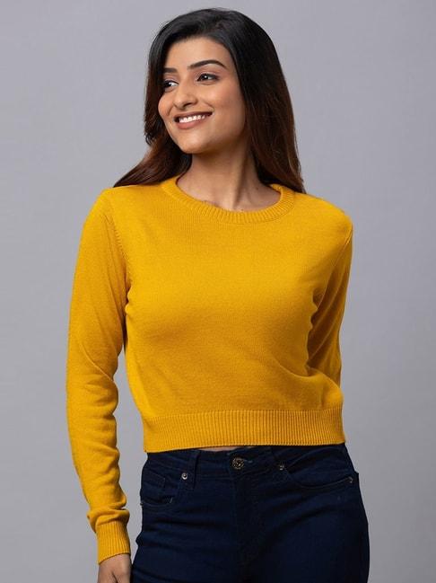 globus-mustard-cotton-regular-fit-sweater