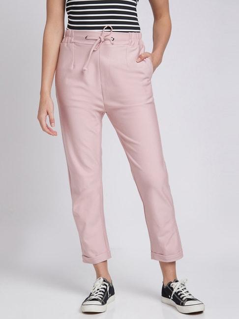 spykar-pink-mid-rise-pants