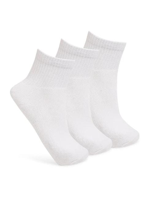 UnderJeans by Spykar White Regular Fit Socks (Pack of 3)