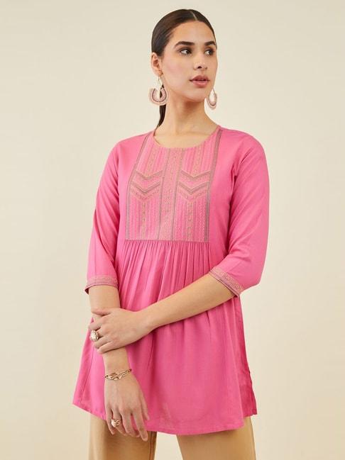 Soch Pink Embroidered Tunic