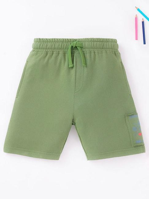 Ed-a-Mamma Kids Green Solid Shorts