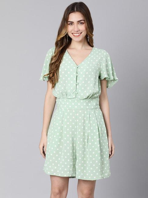 oxolloxo-light-green-printed-playsuit