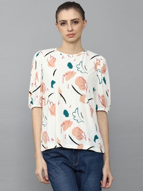 Allen Solly Off-White Printed Top