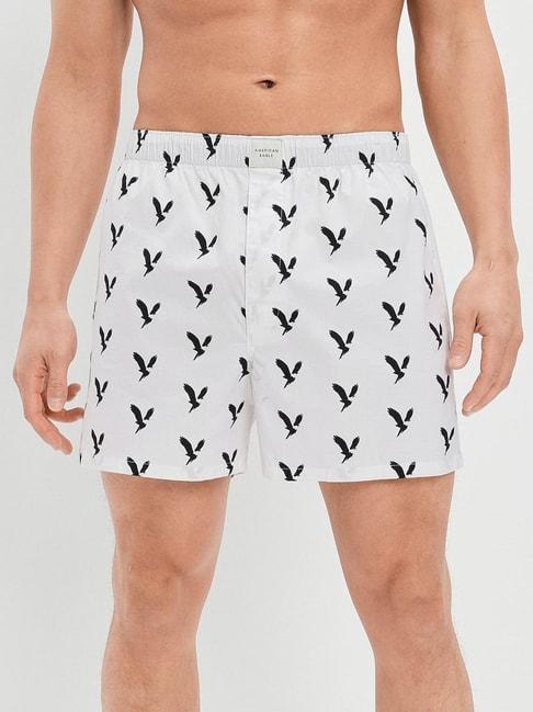 American Eagle Outfitters White Cotton Regular Fit Printed Boxers