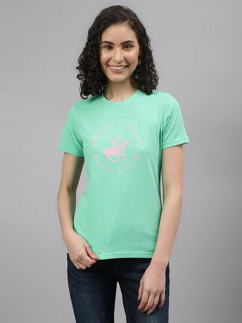 Beverly Hills Polo Club Green Cotton Printed Tee