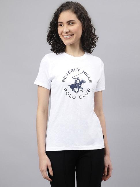 Beverly Hills Polo Club White Cotton Printed Tee