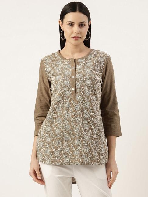 amukti-brown-cotton-printed-tunic